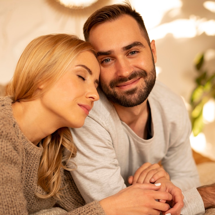 Photo gratuit gros plan, couple, délassant