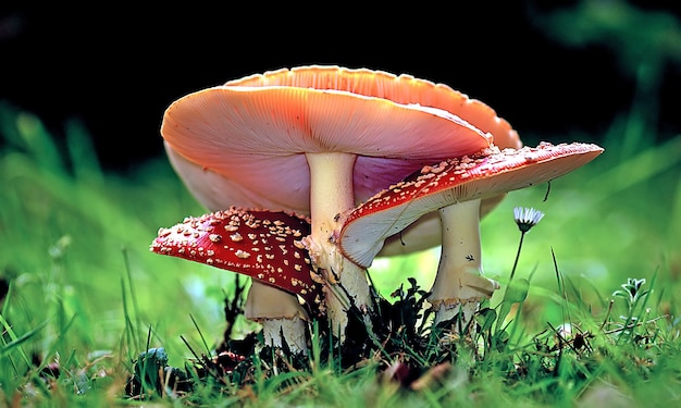 Gros plan sur la culture des champignons dans la forêt pendant la journée
