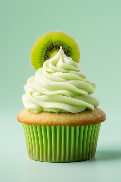 Photo gratuite gros plan sur un cupcake au kiwi