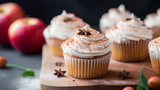 Photo gratuite gros plan sur un cupcake à la citrouille