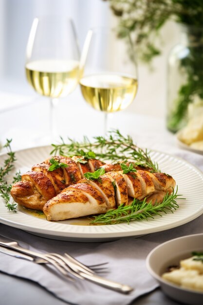 Un gros plan sur une délicieuse farine de poulet