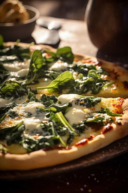 Un gros plan sur une délicieuse pizza