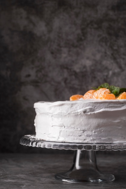 Gros plan délicieux gâteau aux fruits