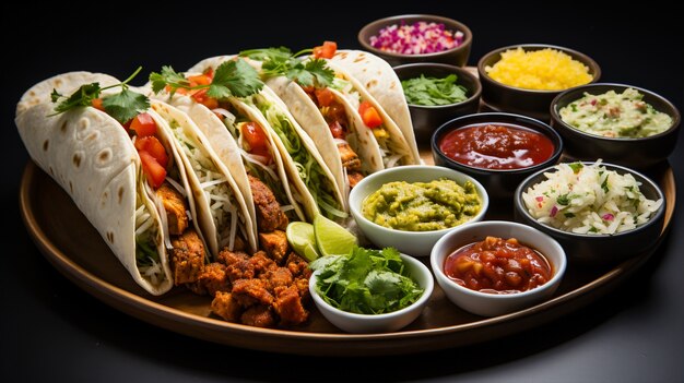 Gros plan sur de délicieux tacos