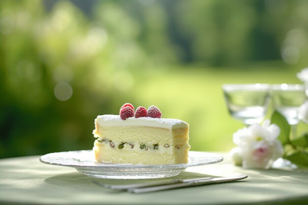 Gros plan sur un dessert raffiné