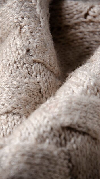Gros plan sur les détails de la texture de la laine