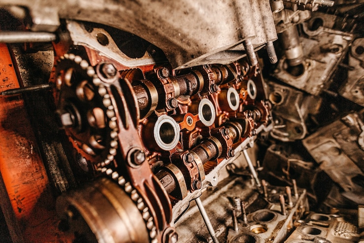 Photo gratuit gros plan des détails d'une vieille machine industrielle