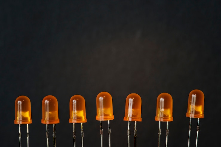 Photo gratuit gros plan de diode électroluminescente