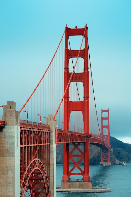 Gros plan du Golden Gate Bridge à San Francisco comme le célèbre monument.