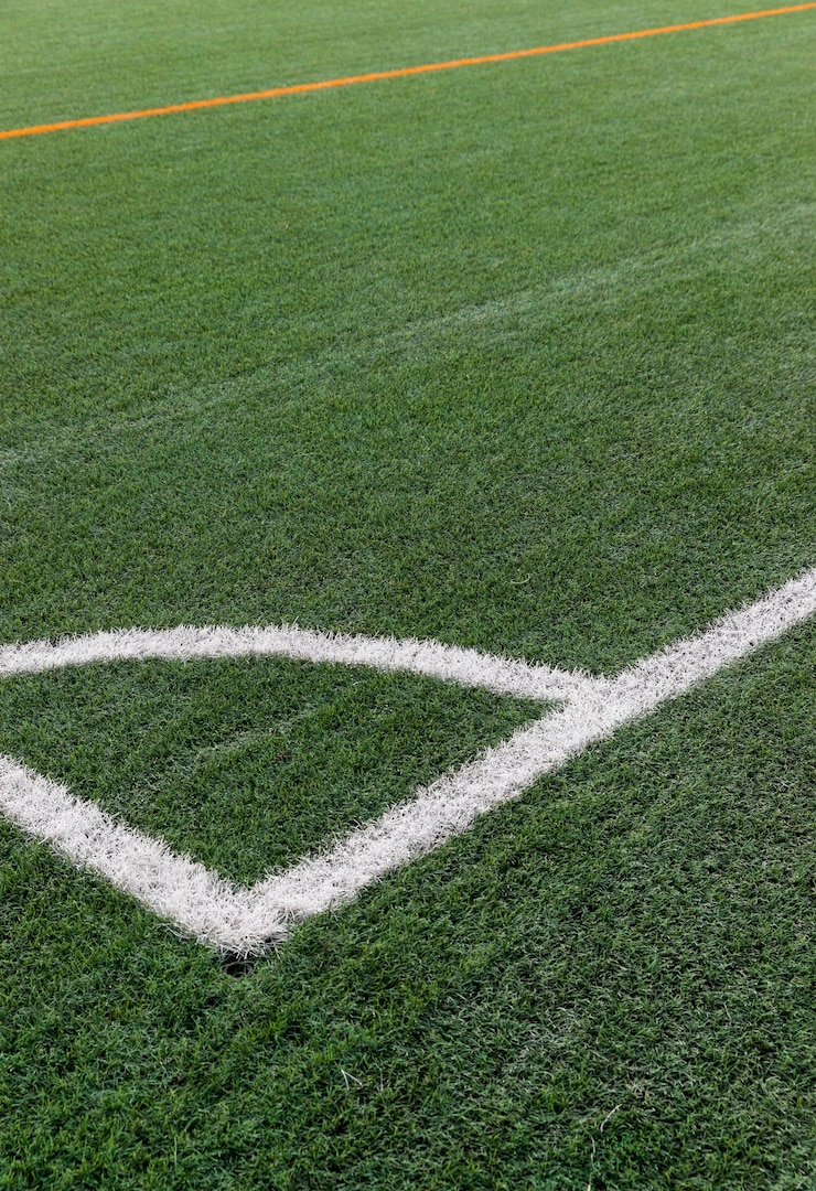 Photo gratuit gros plan du terrain de football
