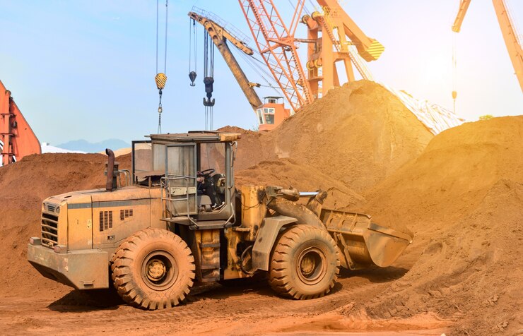 Photo gratuit gros plan d&#39;une excavatrice de chantier