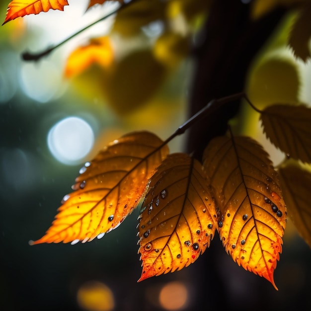 Photo gratuite un gros plan de feuilles avec la lumière qui les éclaire.
