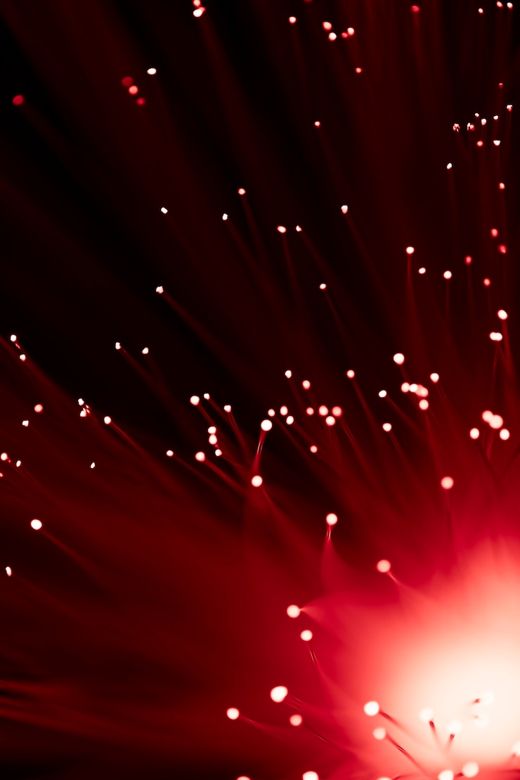 Photo gratuit gros plan de la fibre optique vert brillant