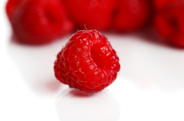 Gros plan de framboise rouge