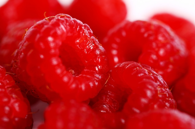 Gros plan de framboise rouge