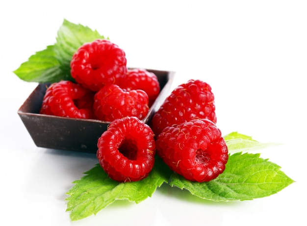 Gros plan de framboise rouge