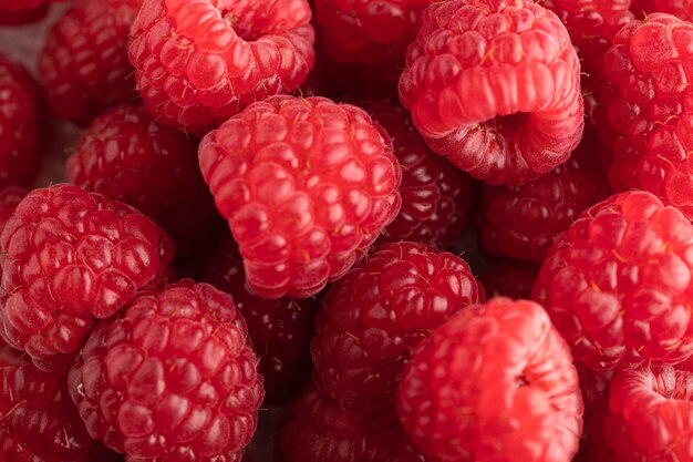 Gros plan, de, framboises