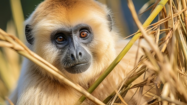 Photo gratuite gros plan sur gibbon dans la nature