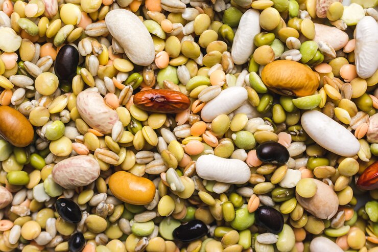 Photo gratuit gros plan de haricots mélangés