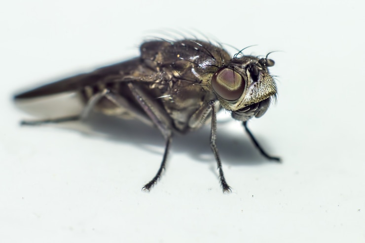 Photo gratuit gros plan d'un insecte noir isolé
