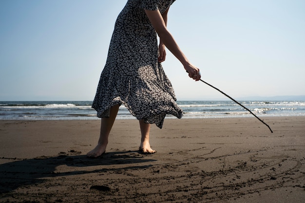 Gros Plan Japonais à La Plage