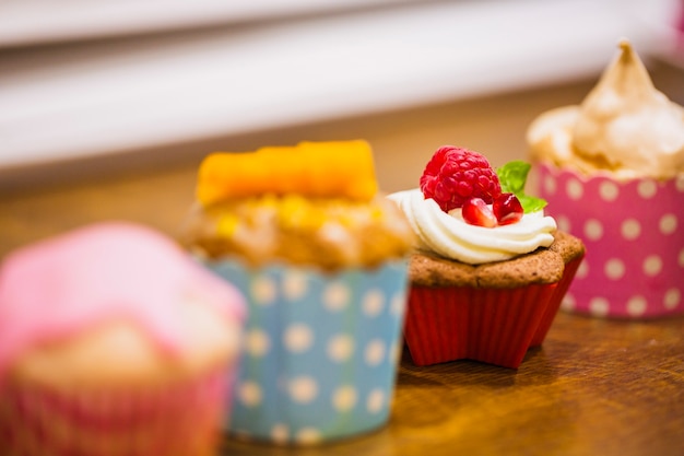 Photo gratuite gros plan, joli, cupcakes