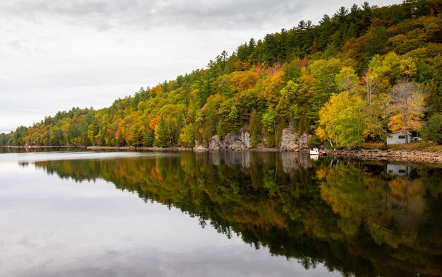 Gros plan sur le lac Muskoka en Ontario, Canada