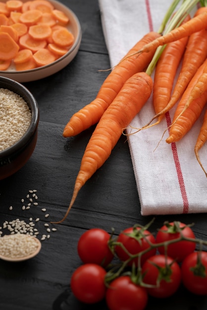 Photo gratuite gros plan sur les légumes dans la cuisine