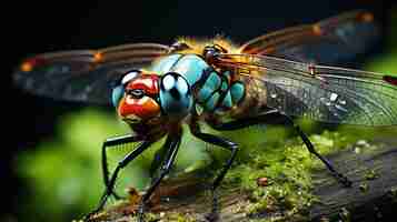 Photo gratuite gros plan d'une libellule bleue sympetrum vulgatum