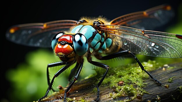 Gros plan d'une libellule bleue Sympetrum vulgatum