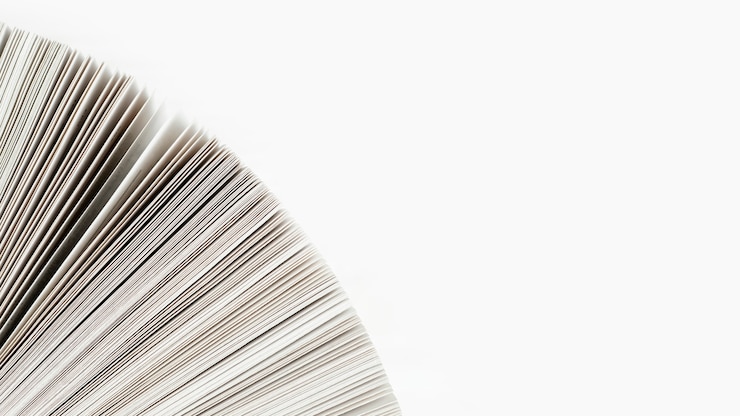 Photo gratuit gros plan, livre papier, à, fond blanc