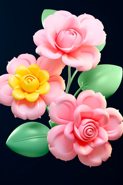 Gros plan sur un magnifique bouquet de roses