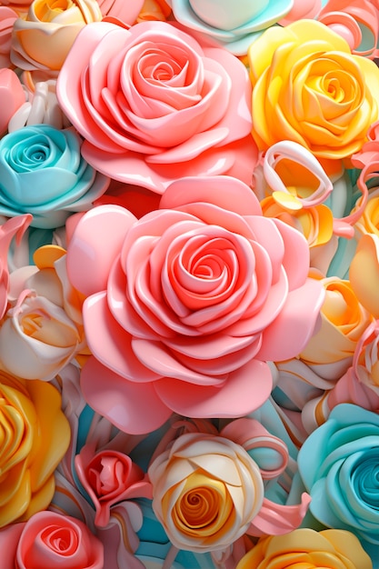Photo gratuite gros plan sur un magnifique bouquet de roses