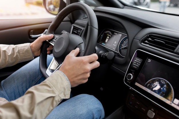 Photo gratuite gros plan sur la nouvelle voiture électrique