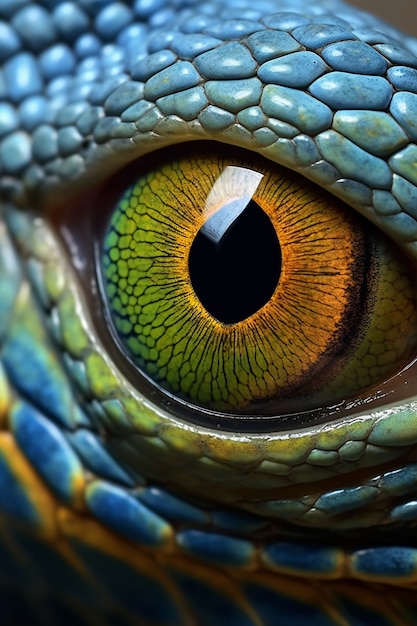 Gros plan sur l'oeil de serpent