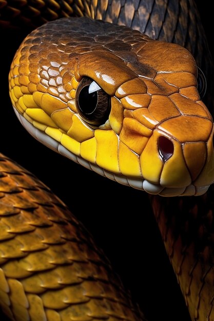 Gros plan sur l'oeil de serpent