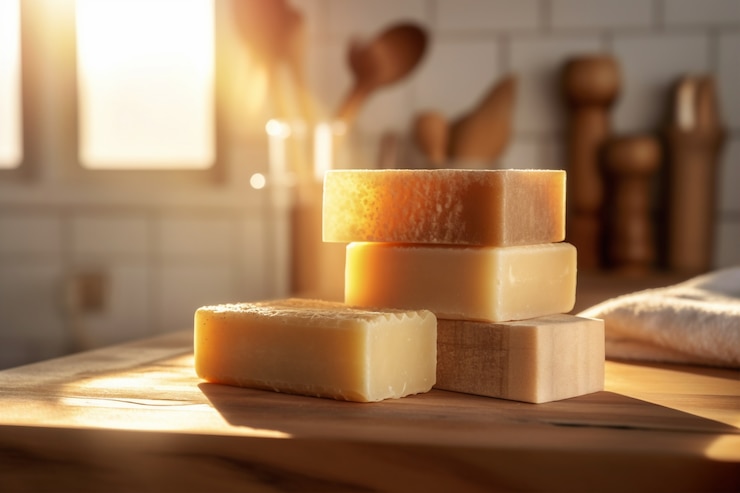 Photo gratuit gros plan sur les pains de savon bio