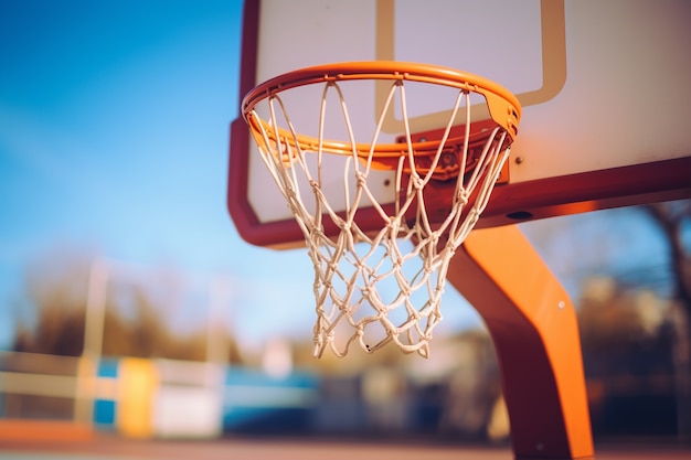 Photo gratuite gros plan sur un panier de basket