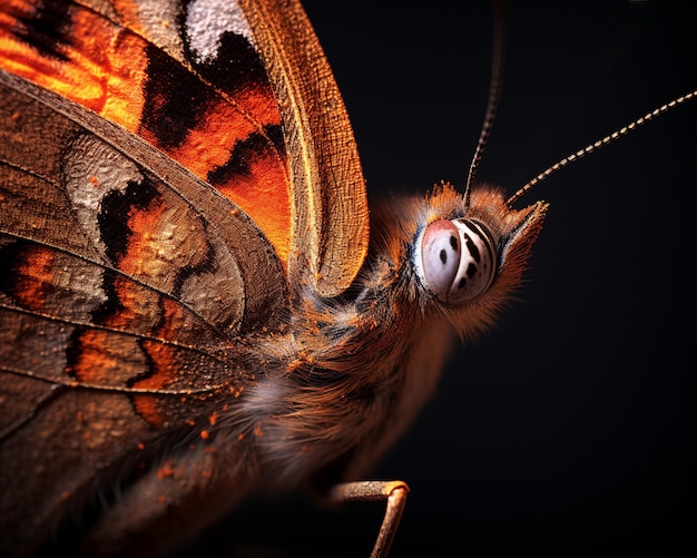 Un gros plan d'un papillon orange