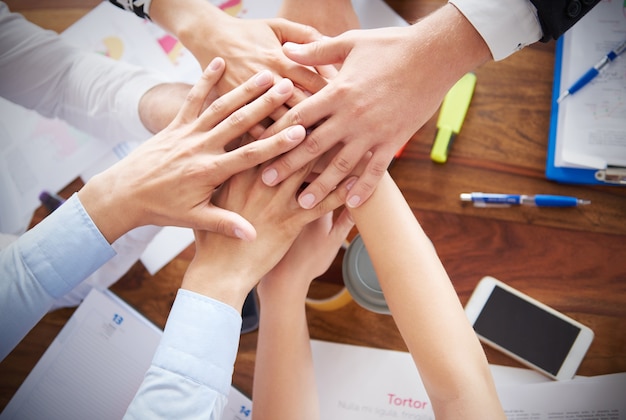 Gros plan sur les personnes travaillant au bureau