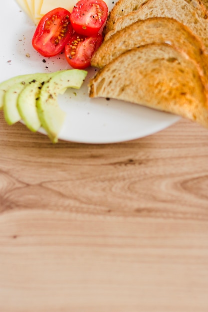 Gros plan, petit déjeuner, plat