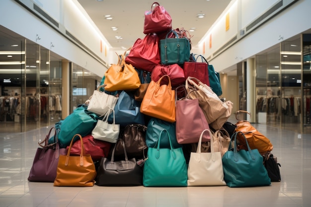 Photo gratuite gros plan sur une pile de sacs