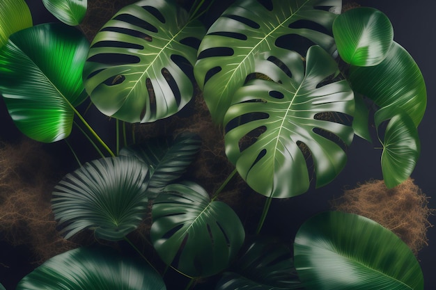 Photo gratuite un gros plan de plantes à feuilles vertes avec le mot palm en bas.