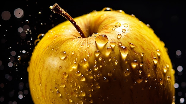 Photo gratuite gros plan sur la pomme éclaboussée