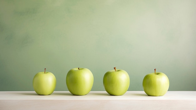 Photo gratuite gros plan des pommes vertes