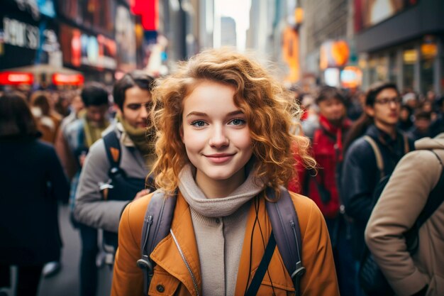 Gros plan sur un portrait de femme à New York