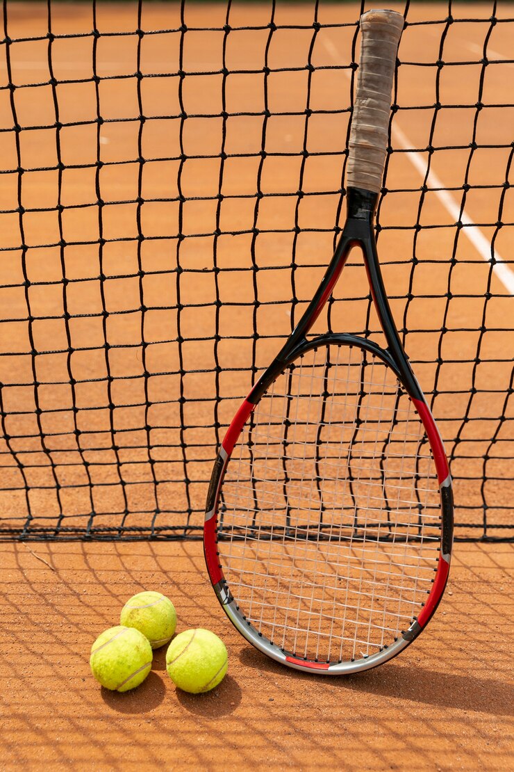 Photo gratuit gros plan, raquette, à, balles tennis
