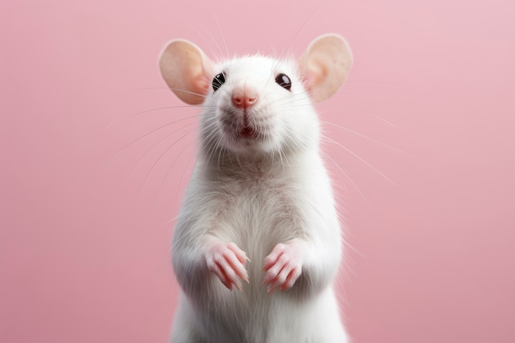 Photo gratuit gros plan sur un rat blanc