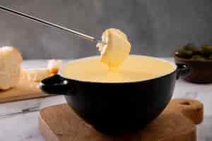 Photo gratuite gros plan sur la recette du fromage fondu