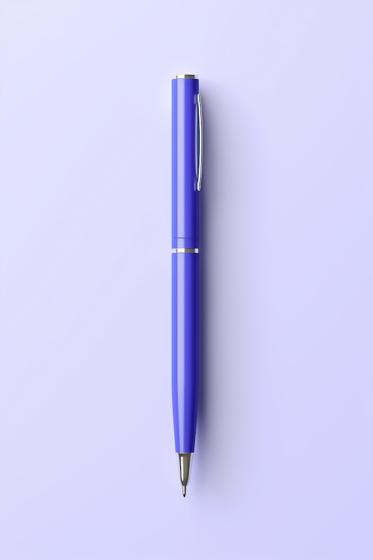 Photo gratuit gros plan sur le rendu 3d du stylo bleu